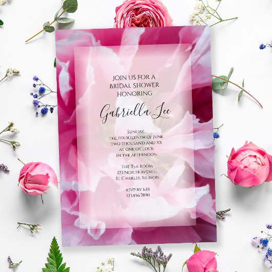 Roze Peony Flower Vrijgezellenfeest Kaart