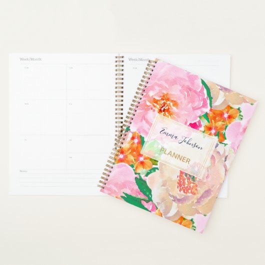 Roze Peony Flowers Hoesje-Mate iPhone Case Planner (Display)