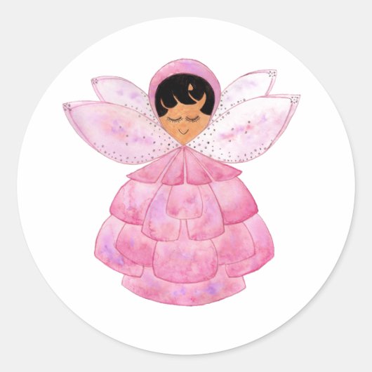 Roze Peony Pixie Sticker (Voorkant)