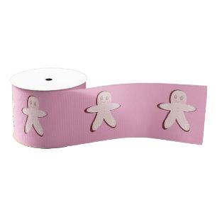 Roze peperkoek kerstboom grosgrain lint