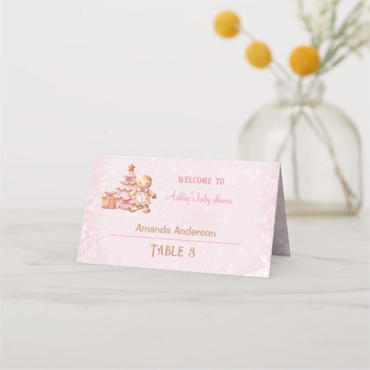 Roze peperkoek meisje kerst Baby shower tent (Voorkant)