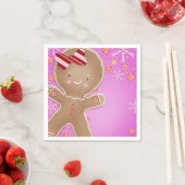 Roze pepermunt peperkoek Cookie feestdag Servet (Insitu)