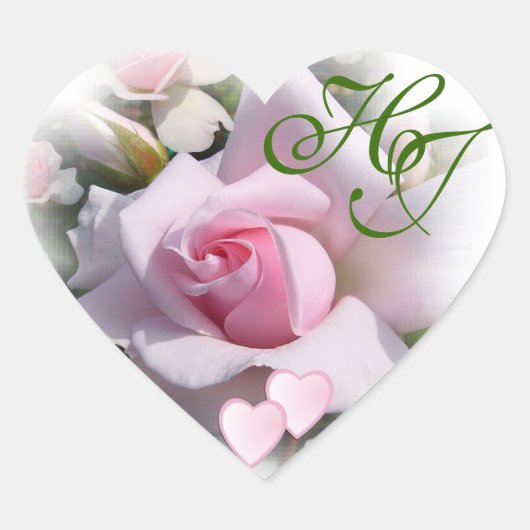 Roze perfectie ~ Sticker/envelopverzegeling Hart Sticker (Voorkant)
