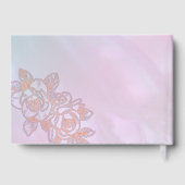 Roze Periwinkle Pioen Roos Gastenboek (Achterkant)