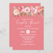 Roze perkoraal Waterverf paar schoeisel nodigt uit Kaart