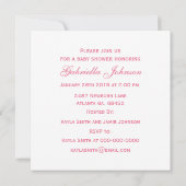 Roze perskoeken Baby shower Uitnodiging (Achterkant)