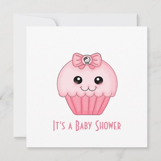Roze perskoeken Baby shower Uitnodiging (Voorkant)