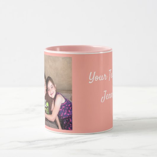 Roze personaliseer FOTO-TEMPLATE Gift Coffee-Mok Mok (Midden)