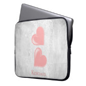 Roze, persoonlijk aanpasbare laptophoes laptop sleeve (Voorkant Links)