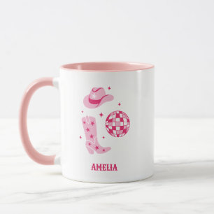 Roze Persoonlijke Disco Cowgirl Koffiemok Mok