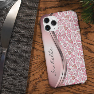 Roze persoonlijke harten Valentijn Love iPhone 13 Hoesje