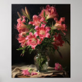Roze Peruaanse Lelie Bloemen Art Print Poster (Voorkant)