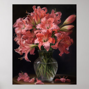 Roze Peruaanse Lelie Bloemen Art Print Poster