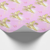 Roze pervlinderpapier cadeaupapier (Hoek)