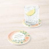 Roze Perzenkruid Brunch Floral Sandstone Onderzett Zandsteen Onderzetter (Zijkant)