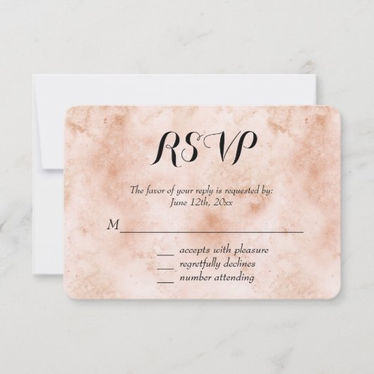 Roze Perzik Abstract RSVP (Voorkant)