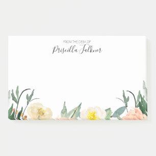 Roze & perzik bloemen van het bureau van post-it® notes