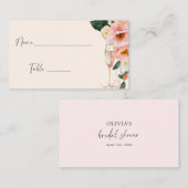 Roze perzik bloemenchampagne plaatskaartje (Voorkant / Achterkant)