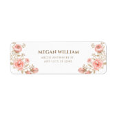 Roze perzik bloemig etiket (Voorkant)