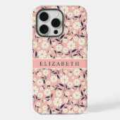  roze perzik bloemwit bloemen iPhone hoesje (Achterkant)