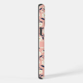  roze perzik bloemwit bloemen iPhone hoesje (Rechterkant)