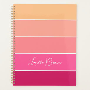 Roze Perzik Custom Zomer Kleur Block Stripes Planner