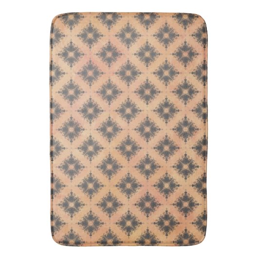 Roze, Perzik en Bronze Diamond Burst Pattern Badmat (Voorkant Verticaal)