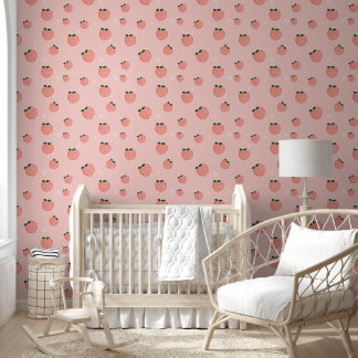Roze perzik fruitpatroon Kinder kamer Behang