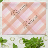 Roze & perzik geruite handdoek (Gevouwen)