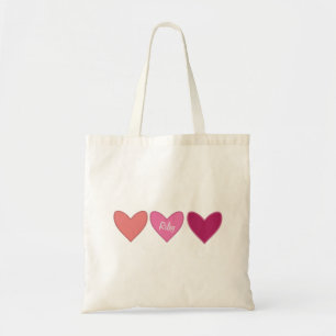 Roze & Perzik Harten Valentijn's Day Tote Bag