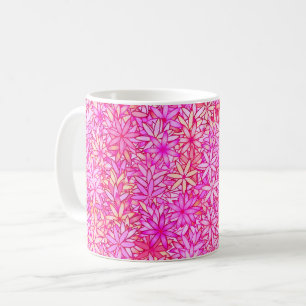 roze, perzik-, orchidee en koraalbloemen koffiemok
