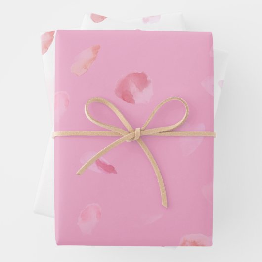 Roze Perzik Rozenblaadjes Bloemige Bruidsfeest Inpakpapier Vel (In situ)