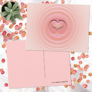 Roze Perzik Spiraal Abstract Hart Lege Achterkant Briefkaart