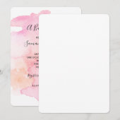  roze perzik Waterverf Baby shower Kaart (Voorkant / Achterkant)