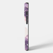 Roze Perzik Waterverf Bloemenmonogram Case-Mate iPhone Case (Achterkant / Links)