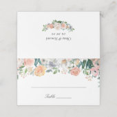 Roze Perzik Witte Tuin Bloemige Bruiloft (Buitenkant ongevouwen)