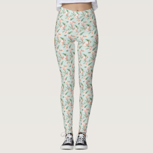 Roze perzikboom bloesem all-over-print Leggings