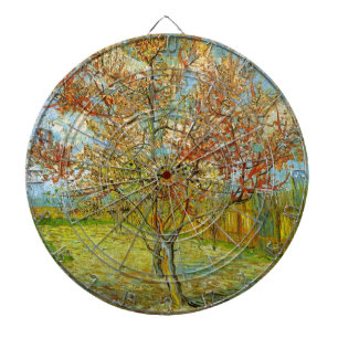 Roze Perzikboom in Bloei door Vincent van Gogh Dartbord