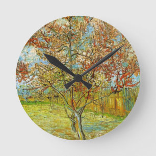 Roze Perzikboom in Bloei door Vincent van Gogh Ronde Klok