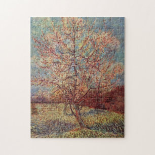 Roze Perzikboom in Blossom door Vincent Van Gogh Legpuzzel