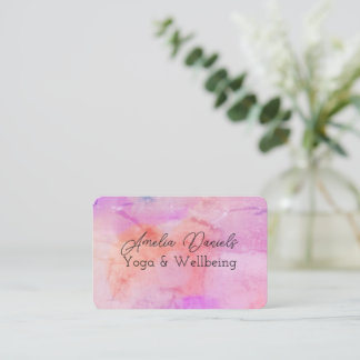 Roze Perzikkleurige Blush waterverf Visitekaartje