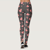 Roze perzikkleurige harten leggings (Achterkant)