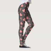 Roze perzikkleurige harten leggings (Rechts)