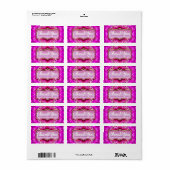 Roze petaalpatroon Dank u Sticker labels (Full Sheet)