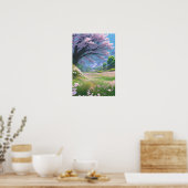 Roze petalen van de lente poster (Keuken)