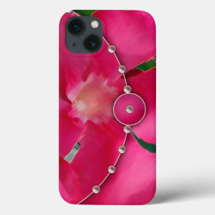 Roze petals en parels iPhone 13 hoesje
