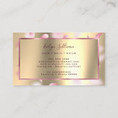 Roze petals Faux Gold Foil Visitekaartje (Achterkant)