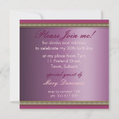 Roze Petals Flower Birthday Party Invitation Kaart (Achterkant)