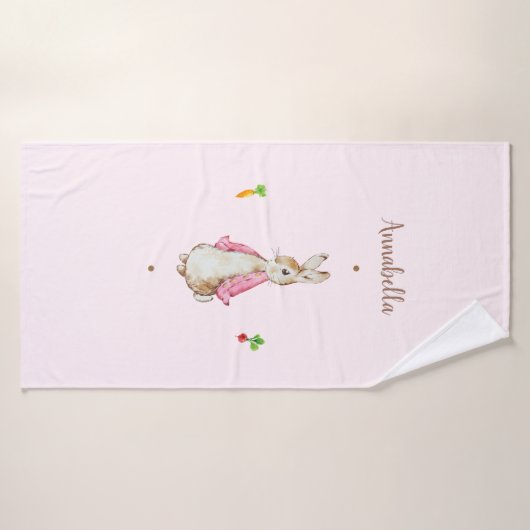 Roze Peter het Konijn Badhanddoek (Badhanddoek)