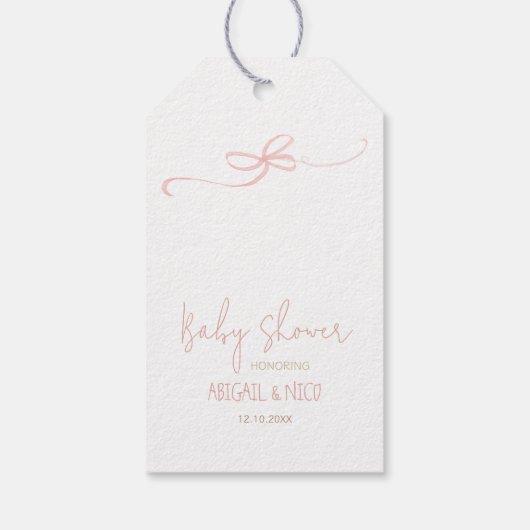 Roze Peter het Konijn Beatrix Meisje Baby shower Cadeaulabel (Achterkant)